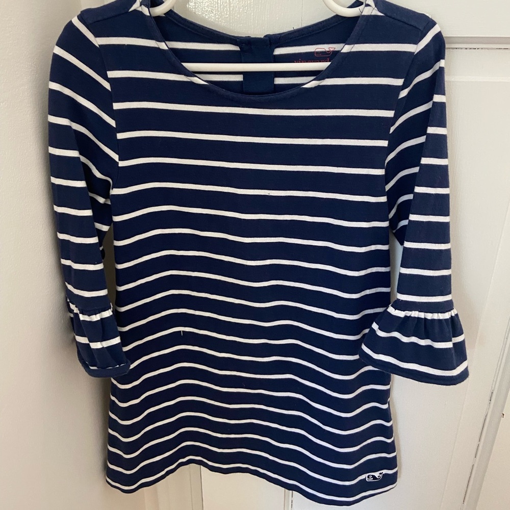 Vineyard Vines Girls Navy Striped COTTON dress! Size 4